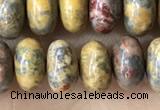 CRB5335 15.5 inches 5*8mm rondelle leopard skin jasper beads