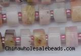 CRB543 15.5 inches 6*10mm tyre natural pink opal gemstone beads