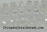 CRB549 15.5 inches 6*10mm faceted rondelle white crystal beads