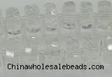CRB550 15.5 inches 7*12mm faceted rondelle white crystal beads
