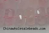 CRB560 15.5 inches 8*16mm faceted rondelle rose quartz beads