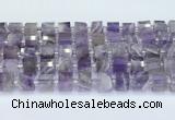 CRB5604 15.5 inches 7mm - 8mm faceted tyre amethyst beads