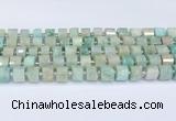 CRB5608 15.5 inches 7mm - 8mm faceted tyre amazonite beads