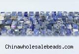 CRB5609 15.5 inches 7mm - 8mm faceted tyre sodalite beads