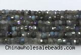 CRB5620 15.5 inches 4*7mm - 5*8mm faceted rondelle labradorite beads