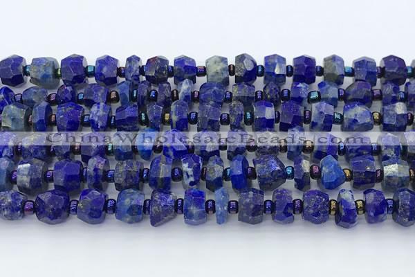 CRB5628 15.5 inches 5*7mm - 7*8mm faceted rondelle lapis lazuli beads