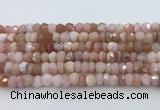 CRB5630 15.5 inches 4*6mm - 5*7mm faceted rondelle pink opal beads