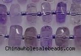 CRB565 15.5 inches 6*10mm faceted rondelle amethyst beads