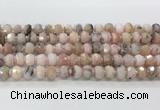 CRB5653 15.5 inches 5*8mm-6*10mm faceted rondelle pink opal beads wholesale