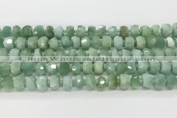 CRB5658 15.5 inches 6*10mm-7*11mm faceted rondelle jade beads wholesale