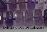 CRB568 15.5 inches 8*16mm faceted rondelle amethyst beads