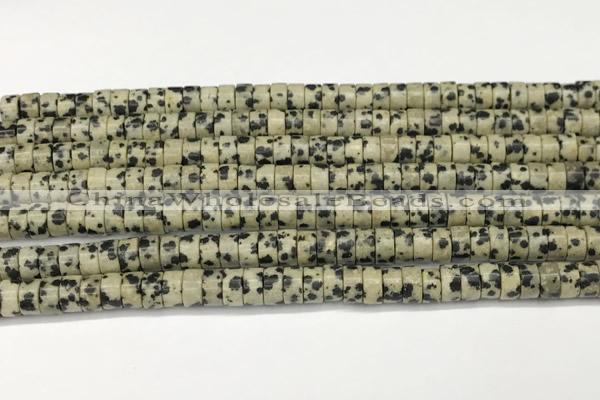 CRB5681 15 inches 4*6mm heishi dalmatian jasper beads wholesale
