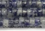 CRB5684 15 inches 4*6mm heishi blue spot beads wholesale