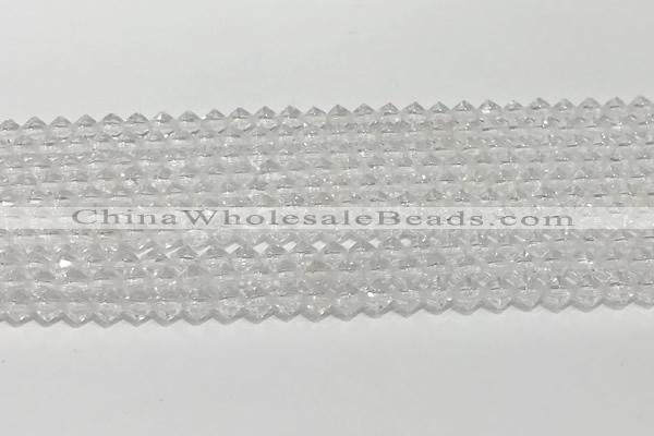 CRB5687 15 inches 4*4mm white crystal beads wholesale