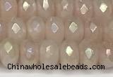 CRB5701 15 inches 5*8mm faceted rondelle AB-color rose quartz beads