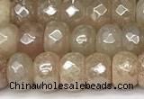 CRB5702 15 inches 5*8mm faceted rondelle AB-color pink aventurine beads