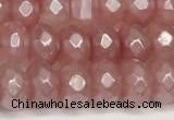 CRB5704 15 inches 5*8mm faceted rondelle AB-color volcano cherry quartz beads