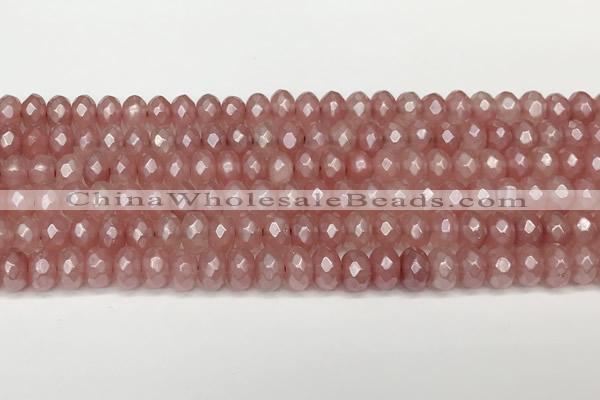 CRB5704 15 inches 5*8mm faceted rondelle AB-color volcano cherry quartz beads