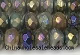 CRB5707 15 inches 5*8mm faceted rondelle AB-color labradorite beads