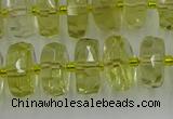 CRB573 15.5 inches 6*10mm faceted rondelle lemon quartz beads