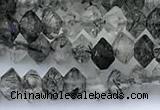 CRB5764 15 inches 2*3mm faceted black rutilated quartz beads