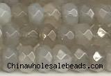 CRB5794 15 inches 4*6mm, 5*8mm faceted rondelle grey agate beads
