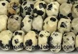 CRB5796 15 inches 4*6mm, 5*8mm faceted rondelle dalmatian jasper beads