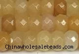 CRB5800 15 inches 4*6mm, 5*8mm, 6*10mm faceted rondelle Yellow aventurine jade beads
