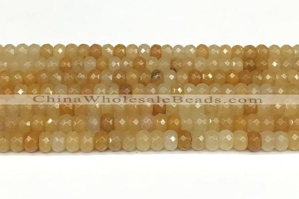 CRB5800 15 inches 4*6mm, 5*8mm, 6*10mm faceted rondelle Yellow aventurine jade beads
