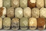 CRB5802 15 inches 4*6mm, 5*8mm, 6*10mm faceted rondelle picture jasper beads