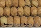 CRB5803 15 inches 4*6mm, 5*8mm faceted rondelle wooden jasper beads