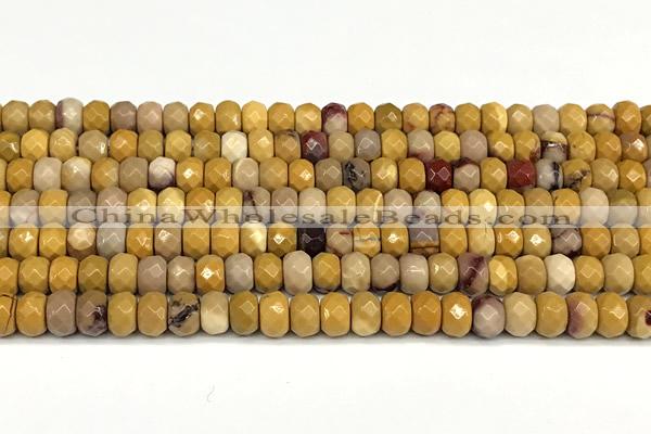 CRB5804 15 inches 4*6mm, 5*8mm faceted rondelle mookaite beads