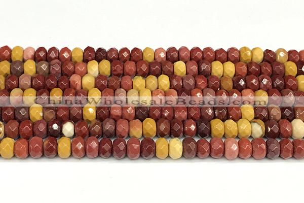 CRB5805 15 inches 4*6mm, 5*8mm, 6*10mm faceted rondelle mookaite beads