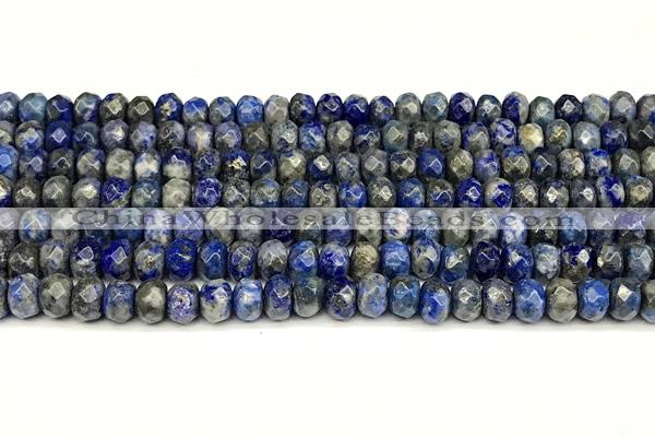 CRB5813 15 inches 4*6mm, 5*8mm, 6*10mm faceted rondelle lapis lazuli beads