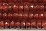 CRB5831 15 inches 4*6mm, 5*8mm faceted rondelle red agate beads