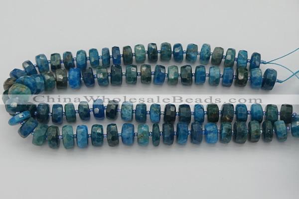 CRB590 15.5 inches 7*12mm faceted rondelle apatite beads