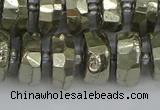 CRB599 15.5 inches 8*14mm faceted rondelle pyrite beads