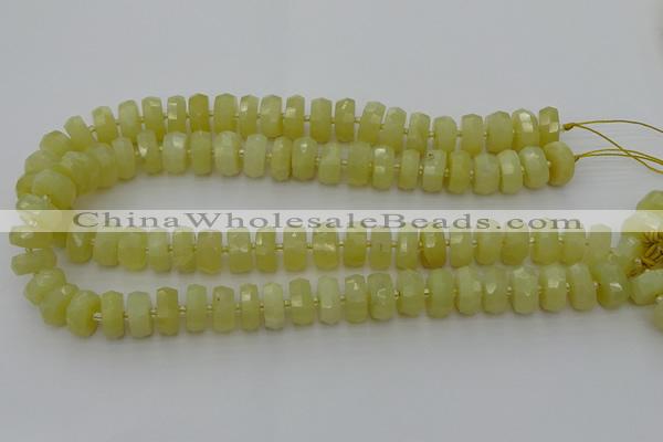 CRB605 15.5 inches 6*10mm faceted rondelle yellow opal beads