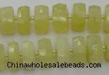 CRB607 15.5 inches 8*14mm faceted rondelle yellow opal beads