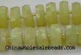 CRB608 15.5 inches 8*16mm faceted rondelle yellow opal beads