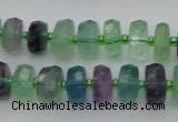 CRB615 15.5 inches 7*12mm faceted rondelle fluorite beads