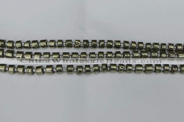 CRB624 15.5 inches 5*8mm tyre pyrite gemstone beads