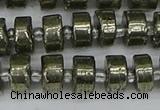 CRB625 15.5 inches 6*10mm tyre pyrite gemstone beads