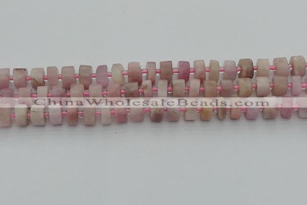 CRB652 15.5 inches 6*10mm tyre pink kunzite gemstone beads