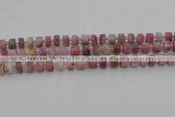 CRB657 15.5 inches 5*8mm tyre pink tourmaline gemstone beads