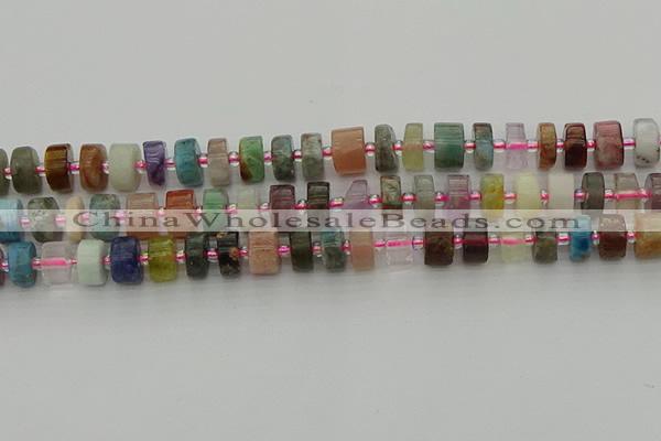 CRB672 15.5 inches 6*10mm tyre mixed gemstone beads wholesale