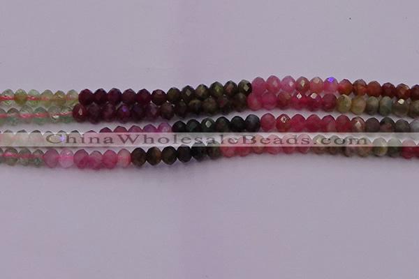 CRB717 15.5 inches 3*5mm faceted rondelle tourmaline beads