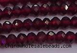 CRB718 15.5 inches 3*4mm faceted rondelle red garnet beads