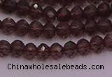 CRB720 15.5 inches 3*4mm faceted rondelle smoky quartz beads