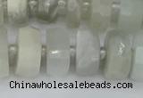 CRB812 15.5 inches 8*14mm faceted rondelle grey moonstone beads